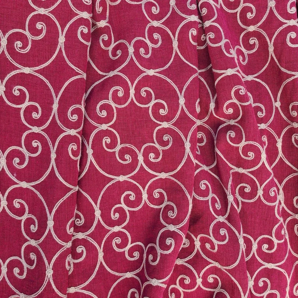 Classic‎ Raspberry Red Long Embroidered 31